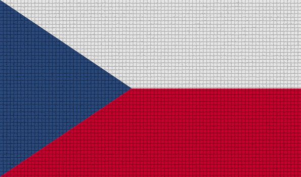 Flags of Czech Republic with abstract textures. Rasterized version