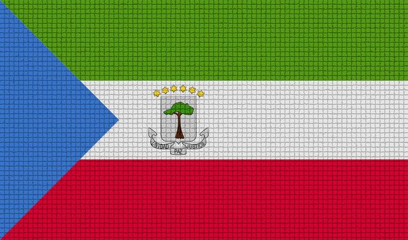 Flags of Equatorial Guinea with abstract textures. Rasterized version