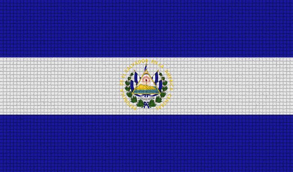 Flags of El Salvador with abstract textures. Rasterized version