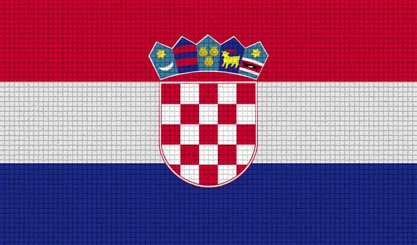 Flags of Croatia with abstract textures. Rasterized version