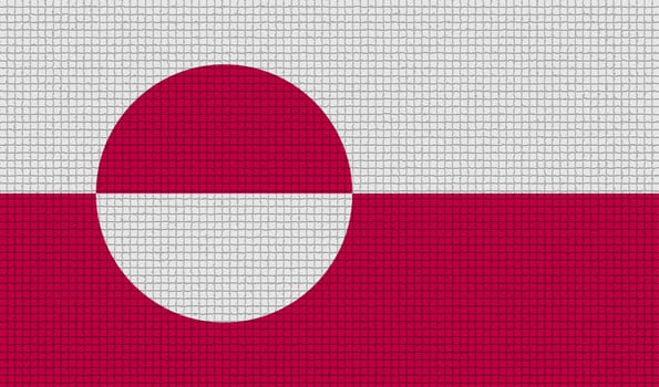 Flags of Greenland with abstract textures. Rasterized version