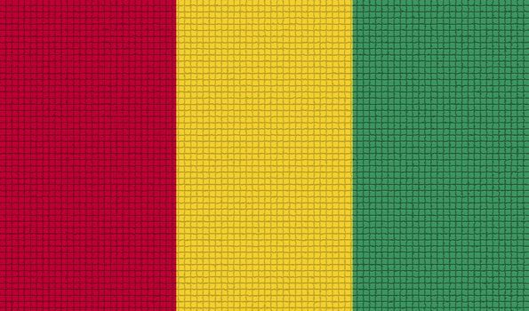 Flags of Guinea with abstract textures. Rasterized version