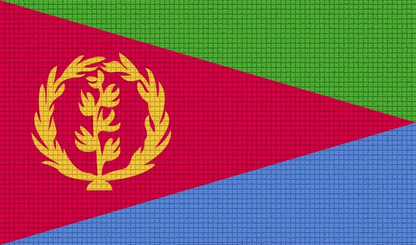 Flags of Eritrea with abstract textures. Rasterized version