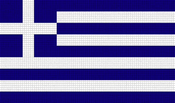 Flags of Greece with abstract textures. Rasterized version