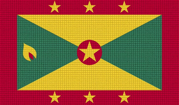 Flags of Grenada with abstract textures. Rasterized version