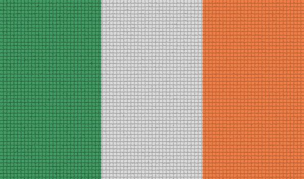 Flags of Ireland with abstract textures. Rasterized version