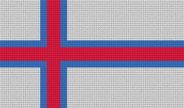 Flags of Faroe Islands with abstract textures. Rasterized version