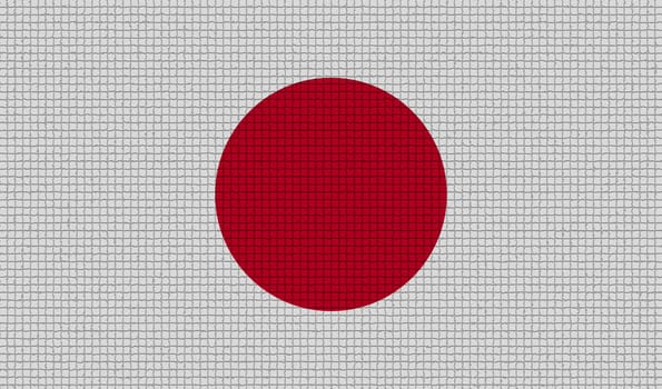 Flags of Japan with abstract textures. Rasterized version