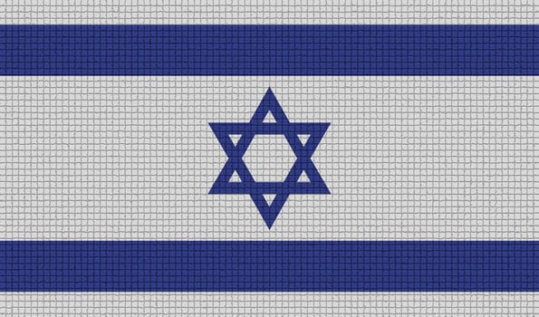 Flags of Israel with abstract textures. Rasterized version