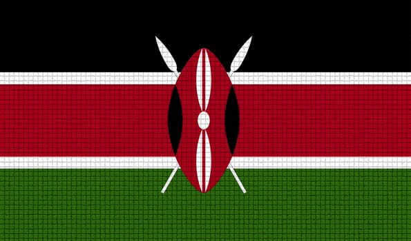 Flags of Kenya with abstract textures. Rasterized version