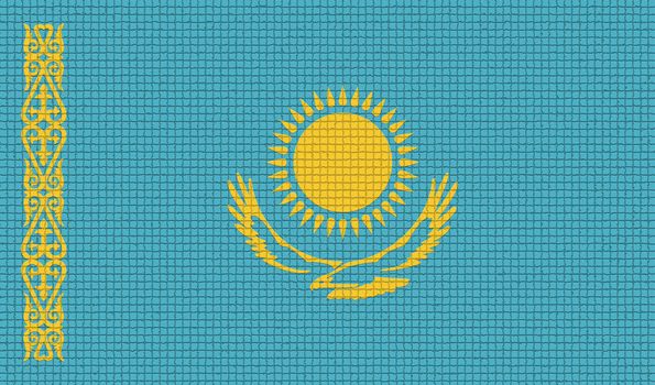 Flags of Kazakhstan with abstract textures. Rasterized version