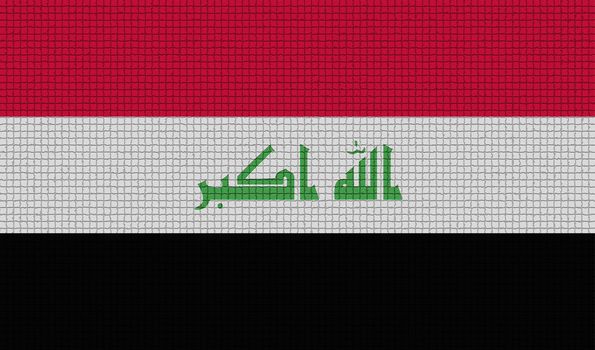 Flags of Iraq with abstract textures. Rasterized version
