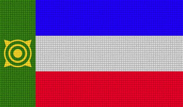 Flags of Khakassia with abstract textures. Rasterized version