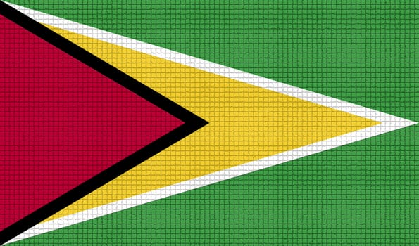 Flags of Guyana with abstract textures. Rasterized version