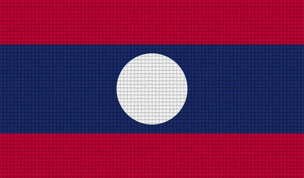Flags of Laos with abstract textures. Rasterized version