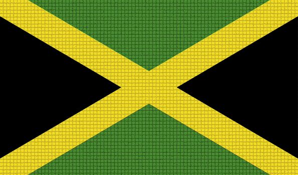 Flags of Jamaica with abstract textures. Rasterized version