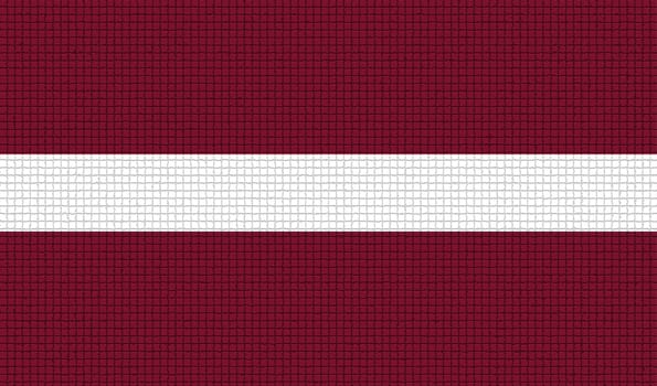 Flags of Latvia with abstract textures. Rasterized version