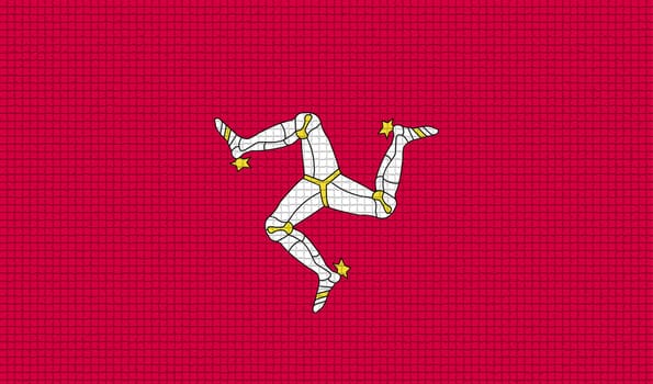 Flags of Isle of man with abstract textures. Rasterized version