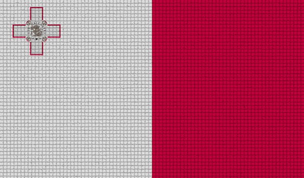 Flags of Malta with abstract textures. Rasterized version