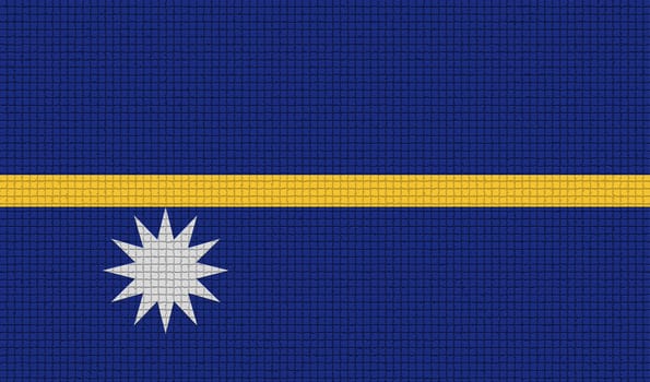 Flags of Nauru with abstract textures. Rasterized version