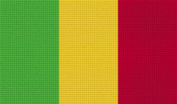 Flags of Mali with abstract textures. Rasterized version