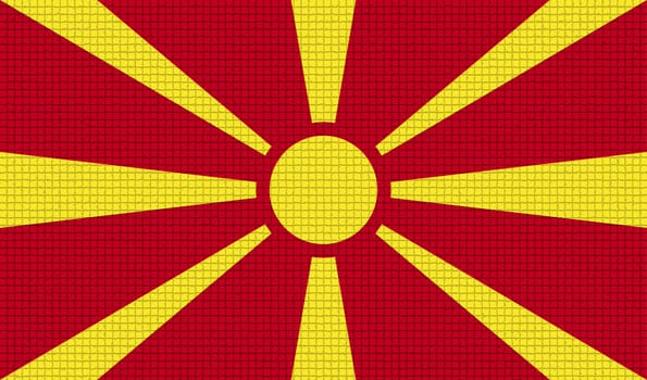 Flags of Macedonia with abstract textures. Rasterized version