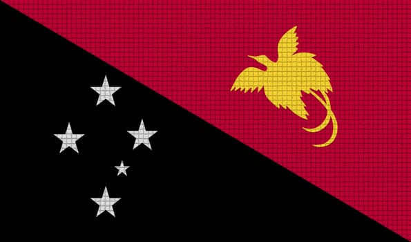 Flags of Papua New Guinea with abstract textures. Rasterized version