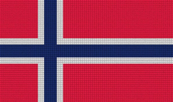 Flags of Norway with abstract textures. Rasterized version