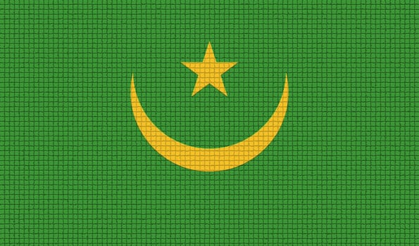 Flags of Mauritania with abstract textures. Rasterized version