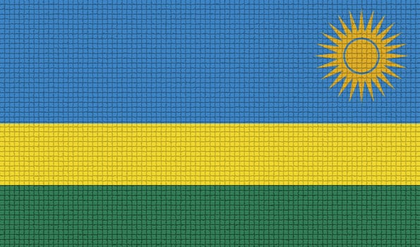 Flags of Rwanda with abstract textures. Rasterized version