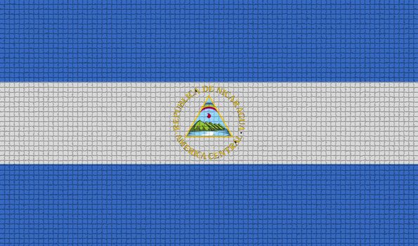 Flags of Nicaragua with abstract textures. Rasterized version