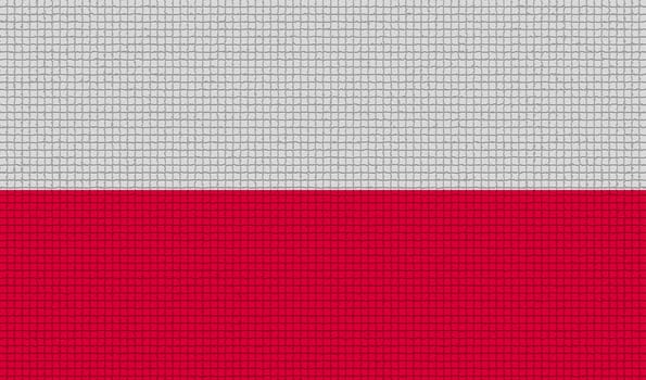Flags of Poland with abstract textures. Rasterized version