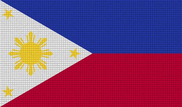 Flags of Philippiines with abstract textures. Rasterized version