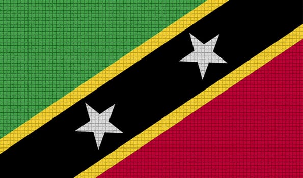Flags of Saint Kitts and Nevis with abstract textures. Rasterized version