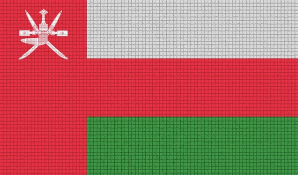 Flags of Oman with abstract textures. Rasterized version