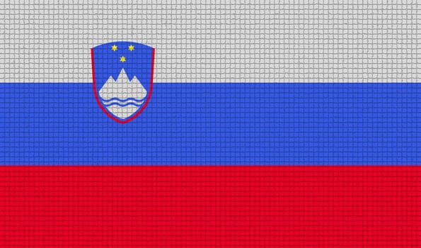 Flags of Slovenia with abstract textures. Rasterized version