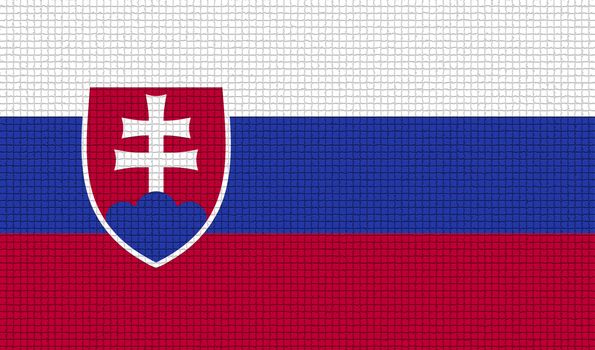 Flags of Slovakia with abstract textures. Rasterized version