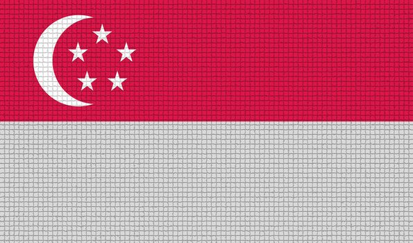 Flags of Singapore with abstract textures. Rasterized version