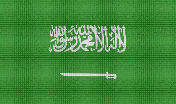 Flags of Saudi Arabia with abstract textures. Rasterized version