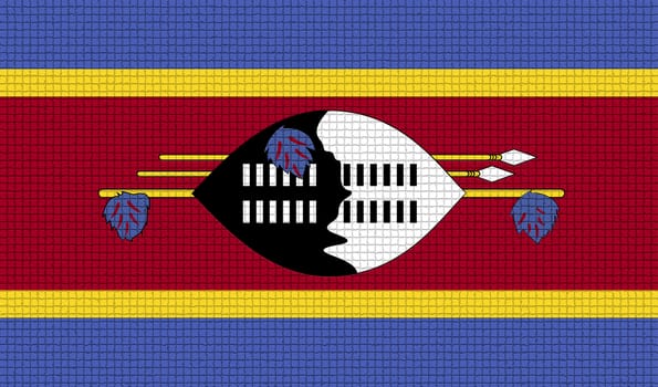 Flags of Swaziland with abstract textures. Rasterized version