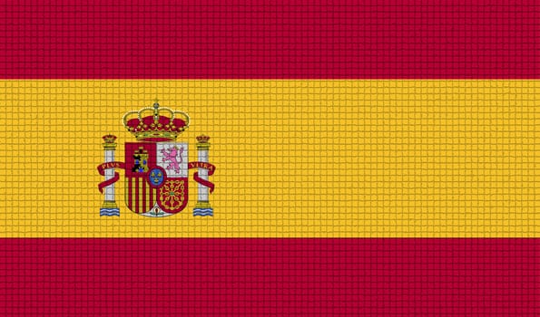 Flags of Spain with abstract textures. Rasterized version