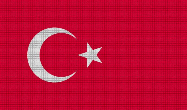 Flags of Turkey with abstract textures. Rasterized version