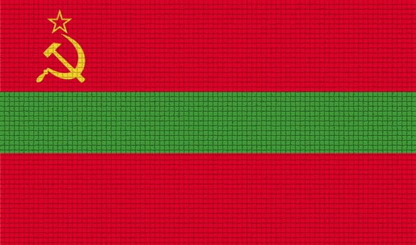 Flags of Transnistria with abstract textures. Rasterized version