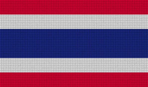 Flags of Thailand with abstract textures. Rasterized version