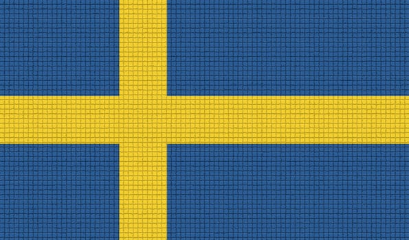 Flags of Sweden with abstract textures. Rasterized version