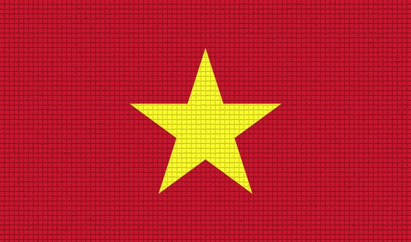 Flags of Vietnam with abstract textures. Rasterized version