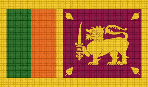 Flags of Sri Lanka with abstract textures. Rasterized version