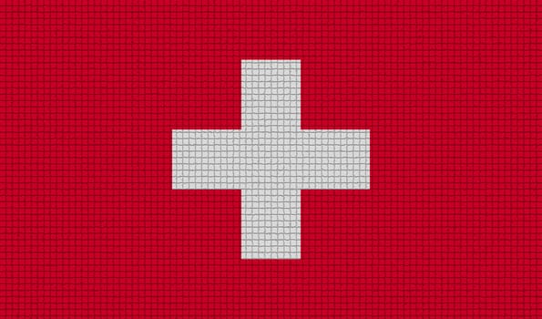 Flags of Switzerland with abstract textures. Rasterized version