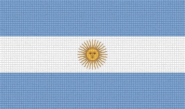 Flags of Argentina with abstract textures. Rasterized version