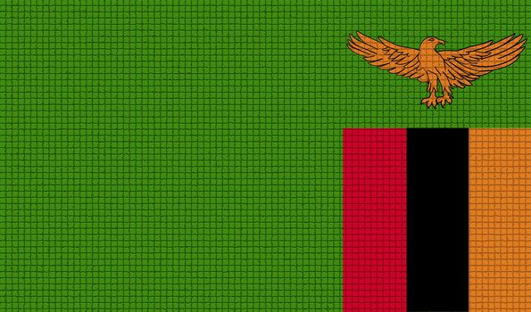 Flags of Zambia with abstract textures. Rasterized version